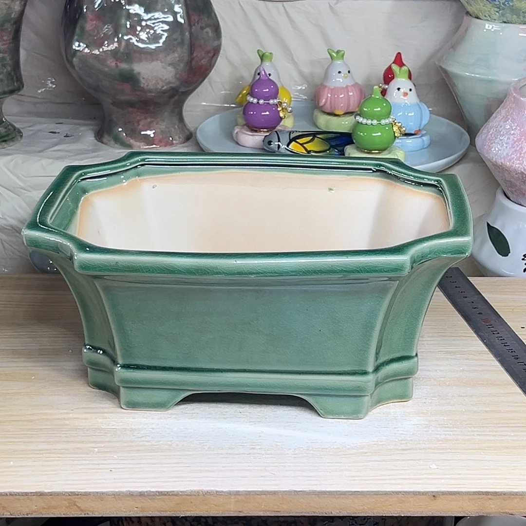 陶瓷绿植多肉微瑕花盆外口径：26*19*12