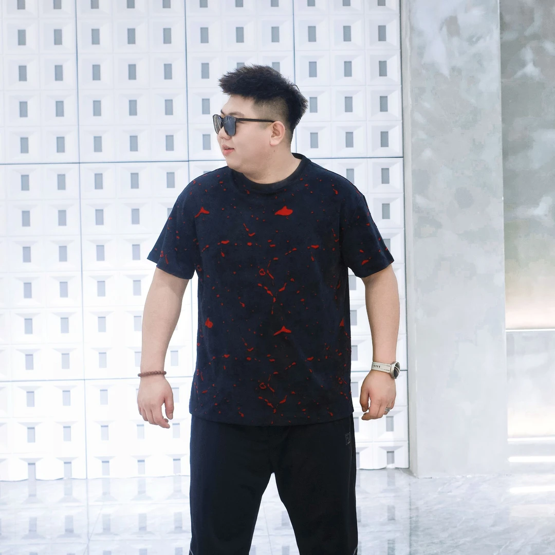 大码男装 夏季新款 短袖72612圆领男装休闲半袖