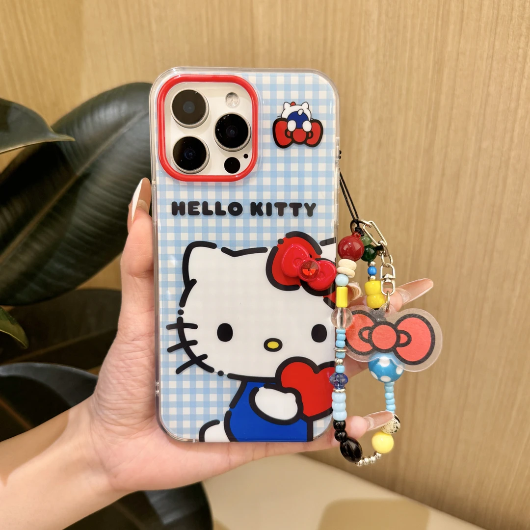 捧爱心Kitty适用苹果16Pm/15/14/13等手机的软质手机壳