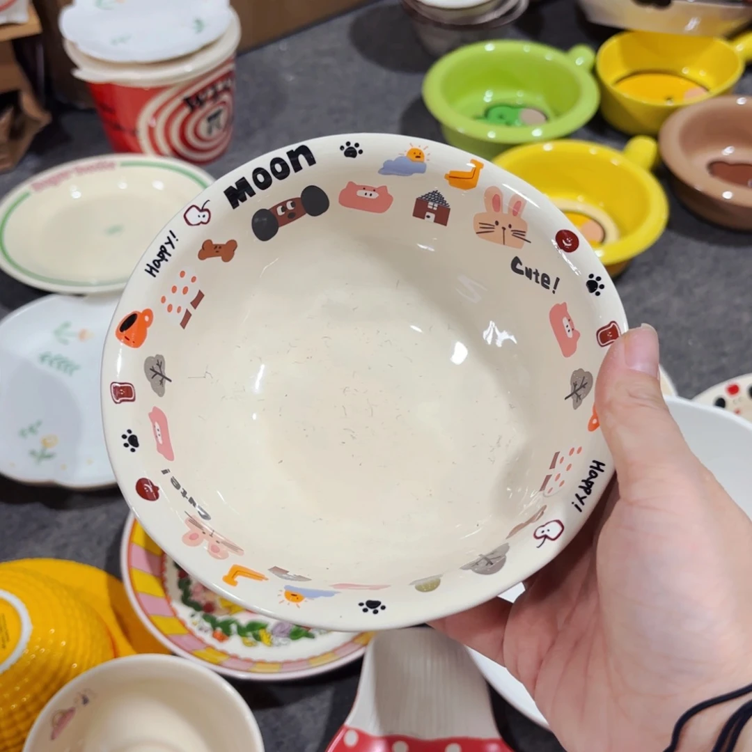 陶瓷月亮小狗六寸汤饭碗