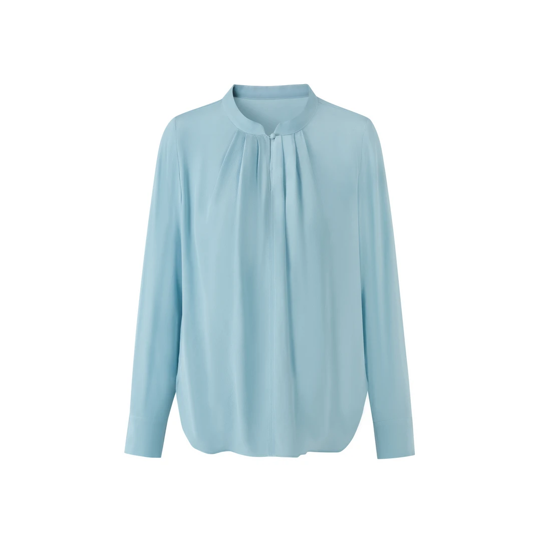 2025早春新款【100%桑蚕丝】桑蚕丝高端重缎衬衫上衣5137