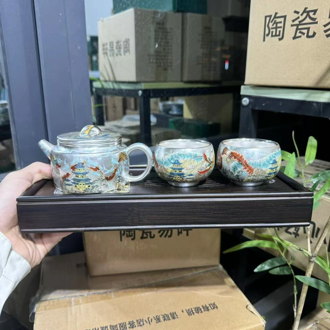 【中国邮政专属链接】龙凤汉瓦一壶两杯带礼盒加茶盘bb028