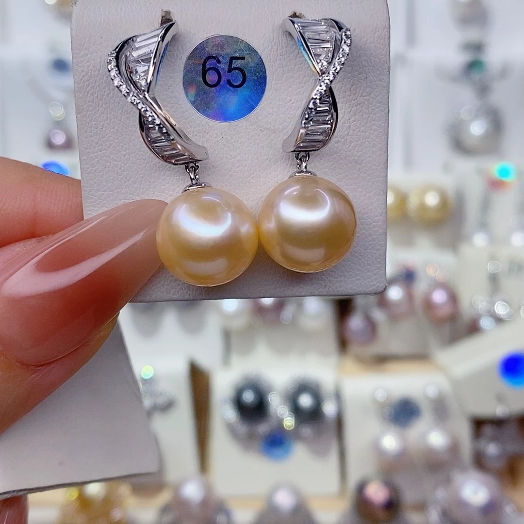 海***盗银S925镶嵌淡水珍珠耳饰