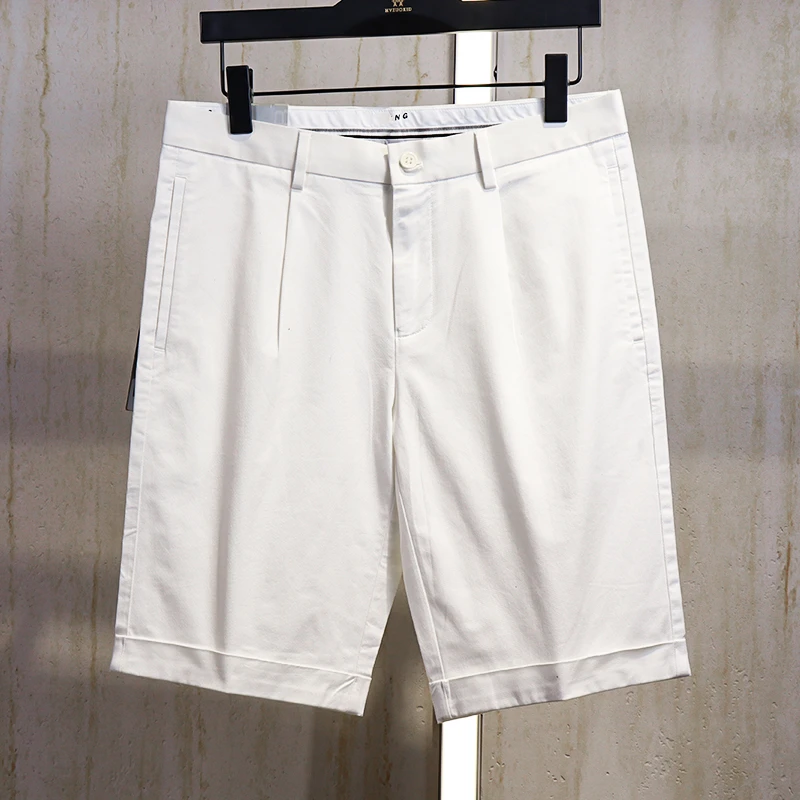 新款男士中青年春夏白色舒适简约百搭休闲短裤五分裤2551