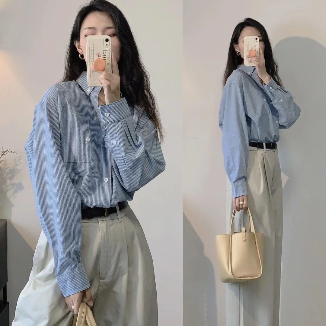 2025韩版百搭简约宽松衬衫直播扣号专用链接