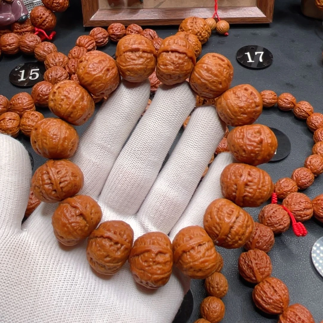 文玩核桃吊坠野生核桃磨盘桩光头秋子手串