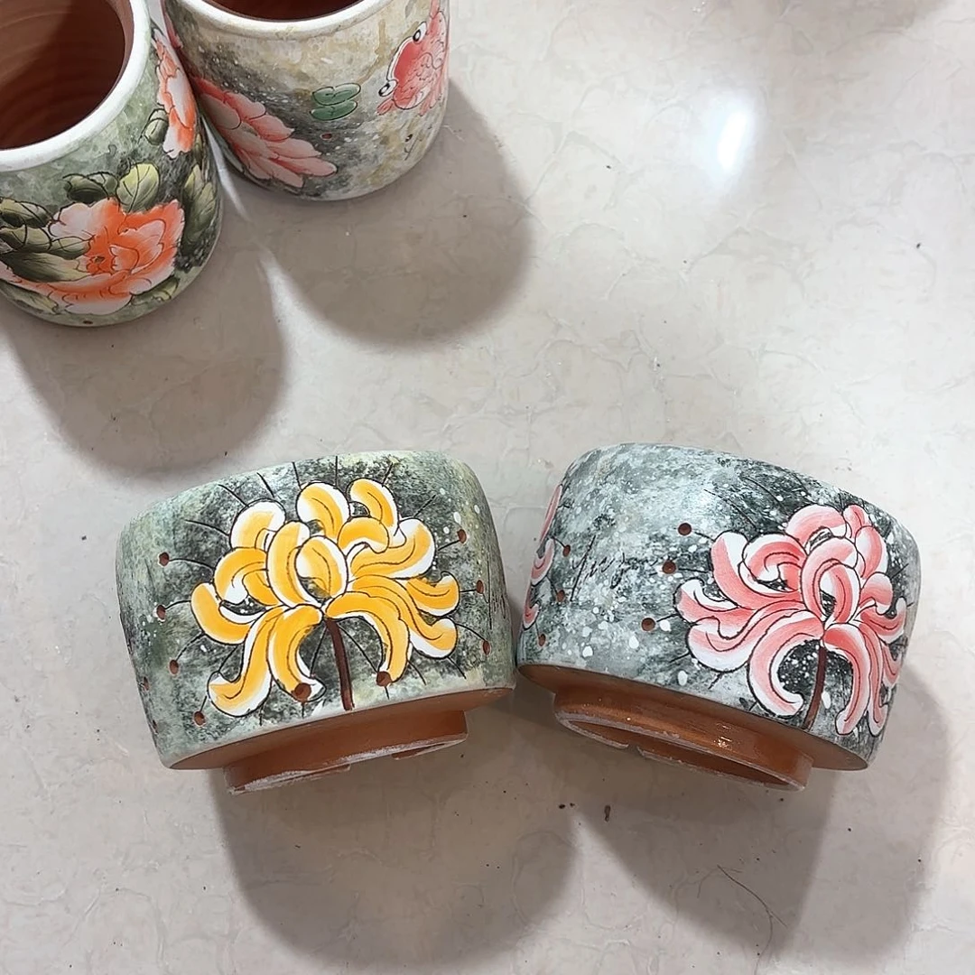紫砂花盆手工花盆默认微瑕10/8