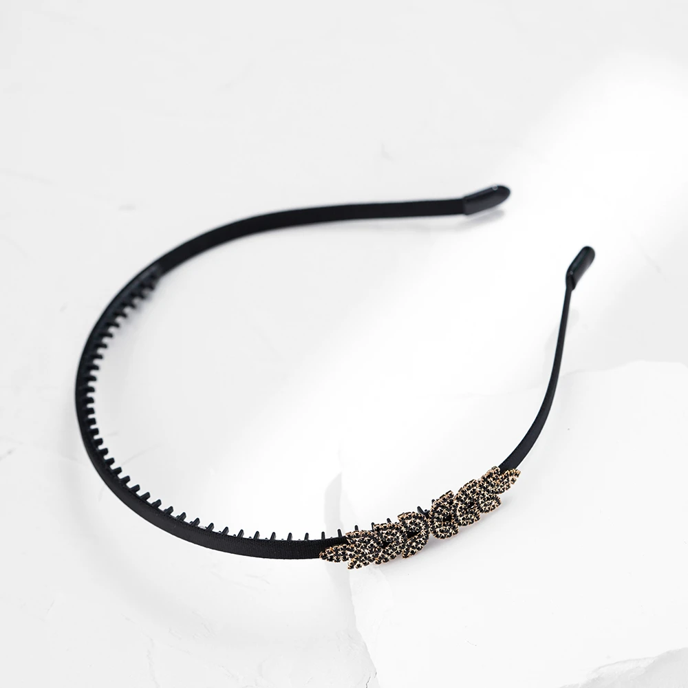 FJ3895精致黑钻四叶草发箍
