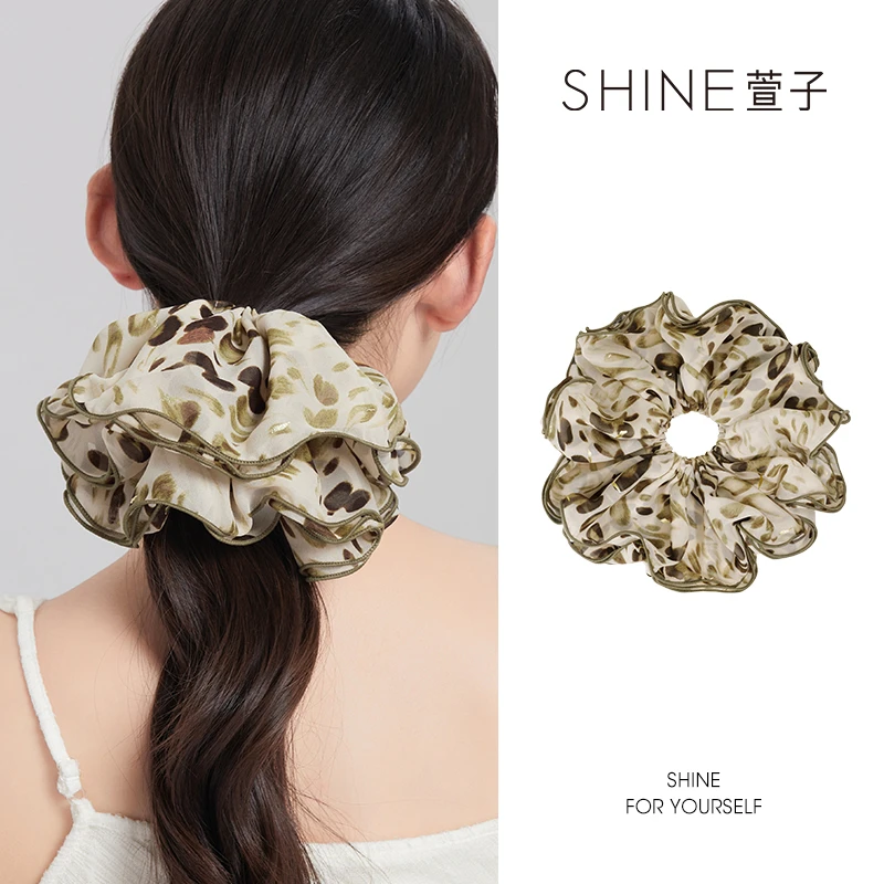 萱子SHINE千禧法式豹纹复古百搭时尚气质高级感日韩ins成人发圈