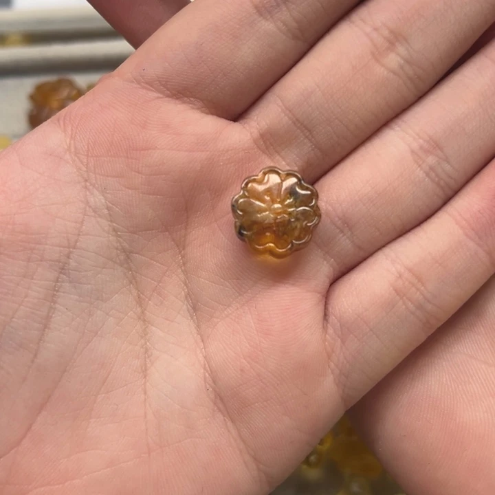 裸石琥珀未镶嵌青*?天然蜜蜡配件