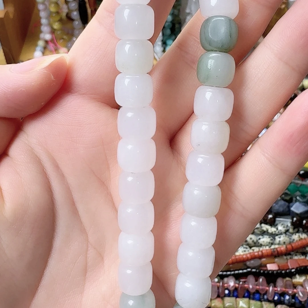 未镶嵌玛瑙/玉髓珠宝半成品卡10天山翠老型珠一条