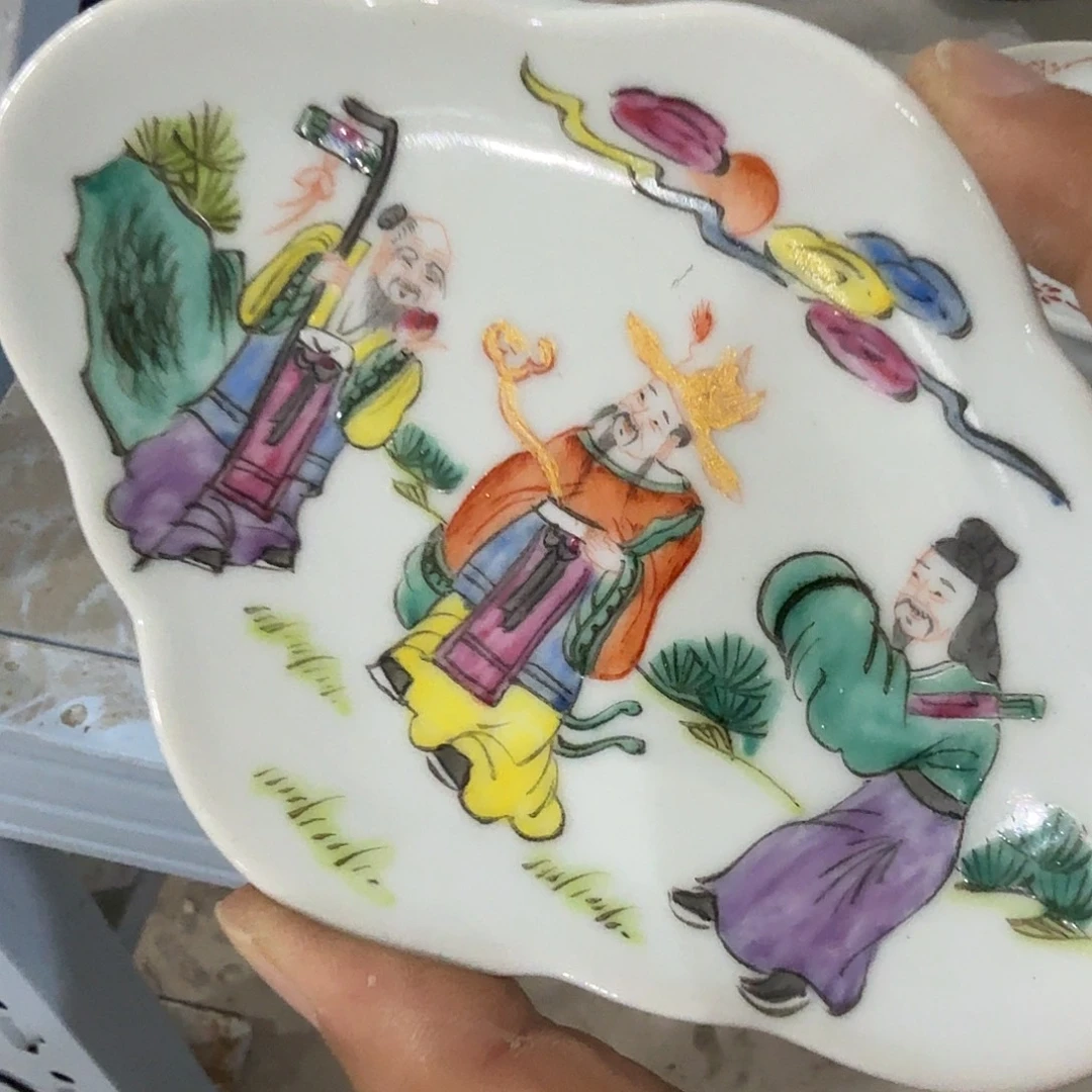 瓷片摆件手绘瓷器全部处理
