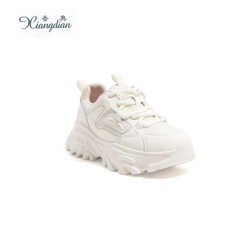 香典真皮增高老爹鞋女鞋春秋款厚底轻便小白鞋510116