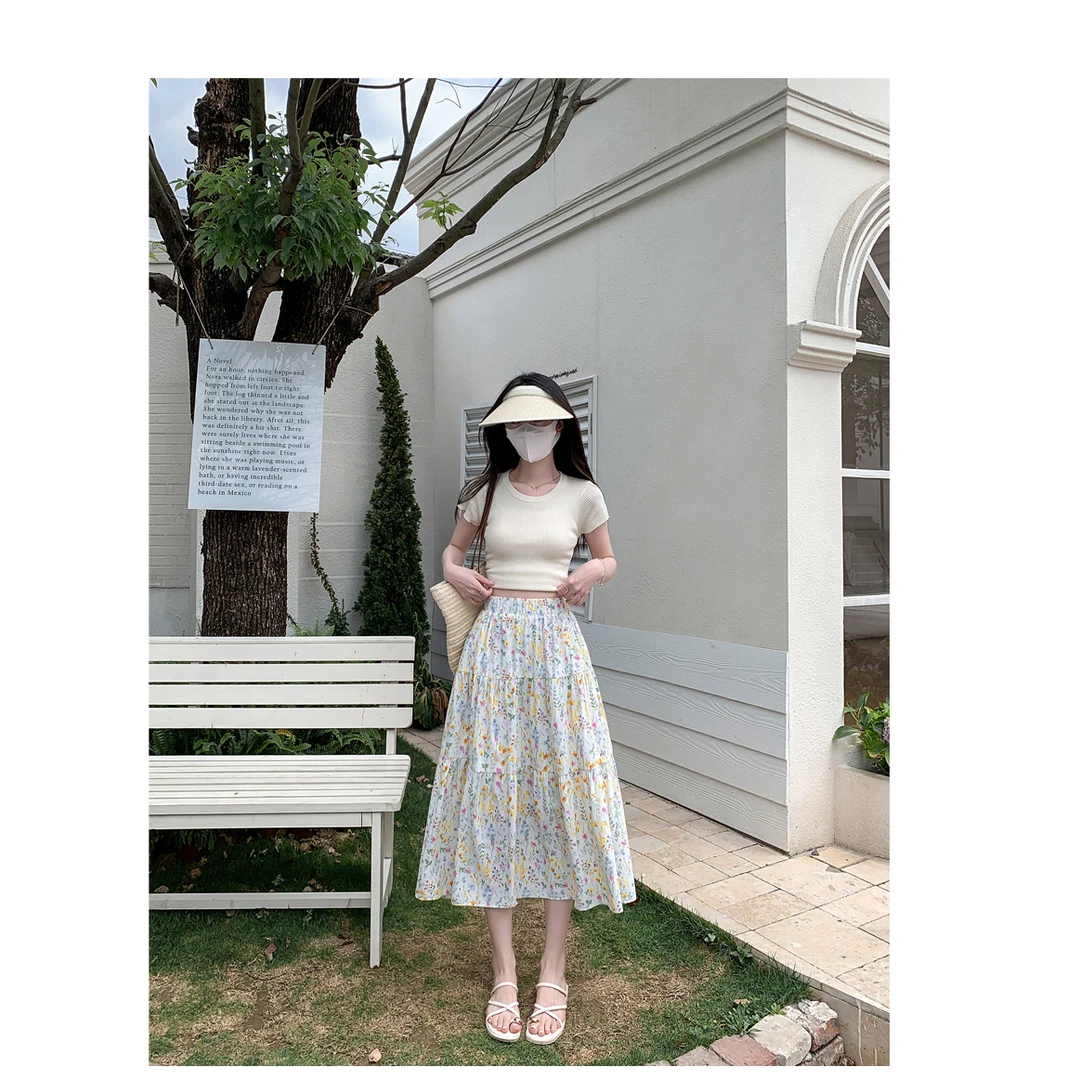 《雪儿老板娘专属》时尚百搭碎花蛋糕裙