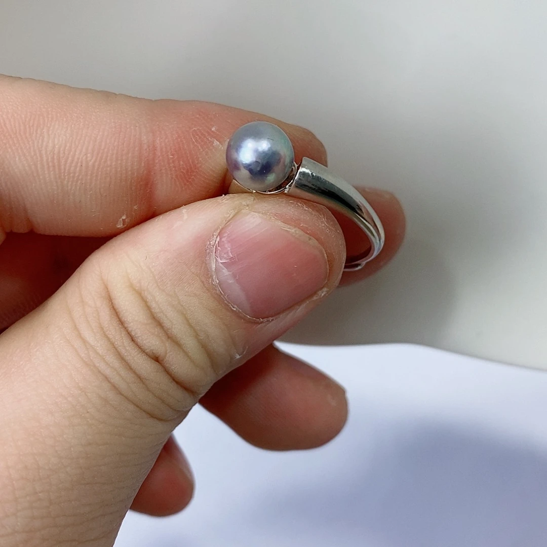 海水珍珠戒指银S925镶嵌