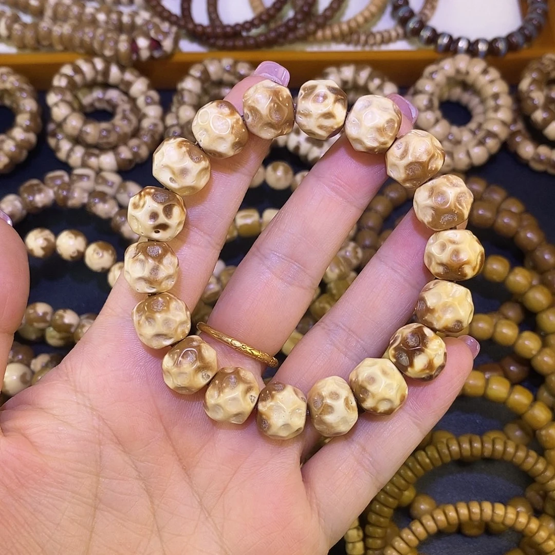 紫金鼠手串13尺寸火焰纹半实心奶酪无相紫金鼠手串