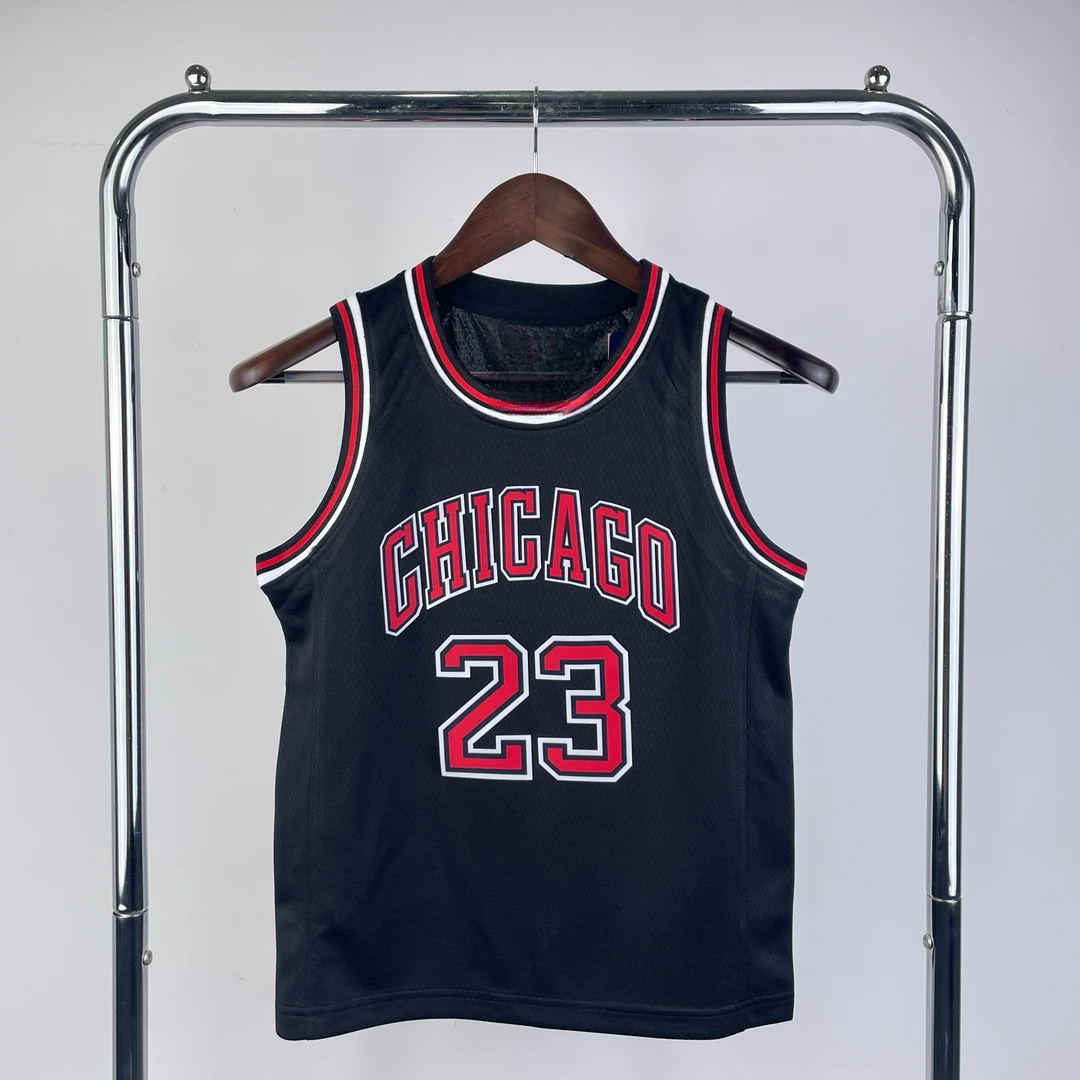 童装球星同款蓝球衣夏季运动透气双层复古热压贴身男童