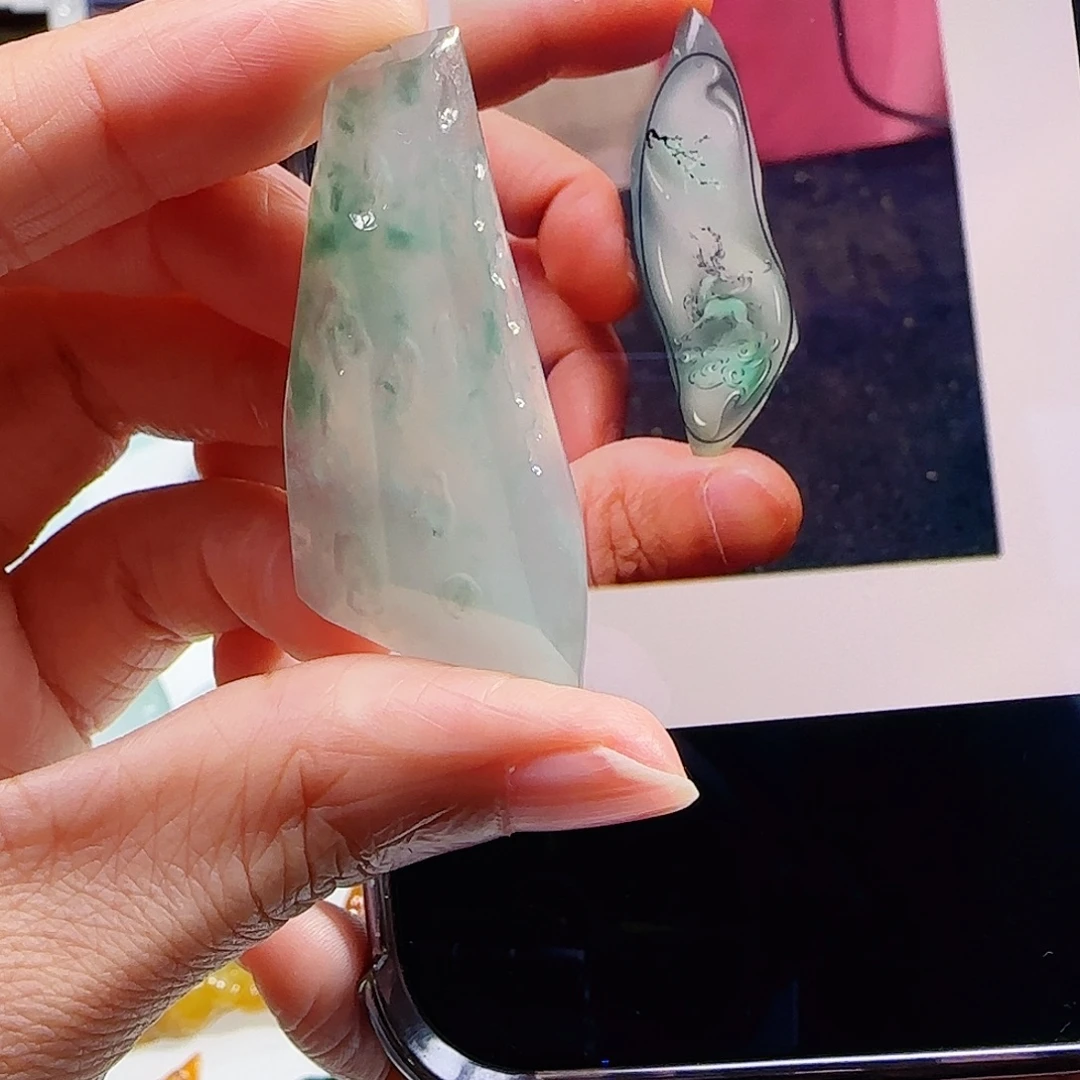 定制翡翠未镶嵌缅甸翡翠挂件