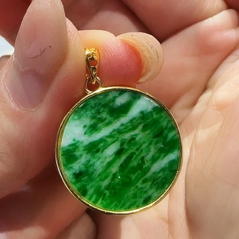 翡翠银S925镶嵌吊坠(不含链)