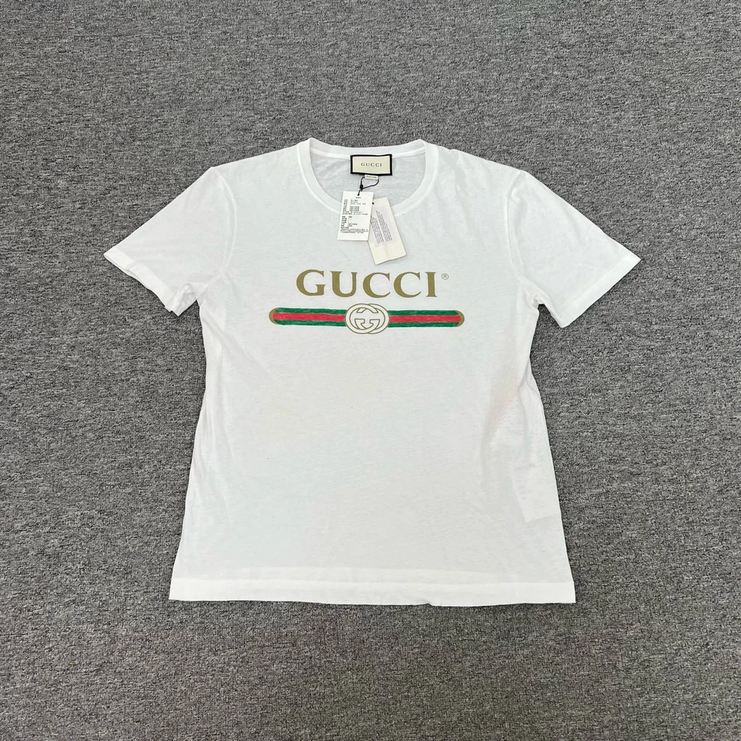 未使用 GUCCI/古驰 经典款 红绿腰带 短袖T恤 全新带吊牌 L码