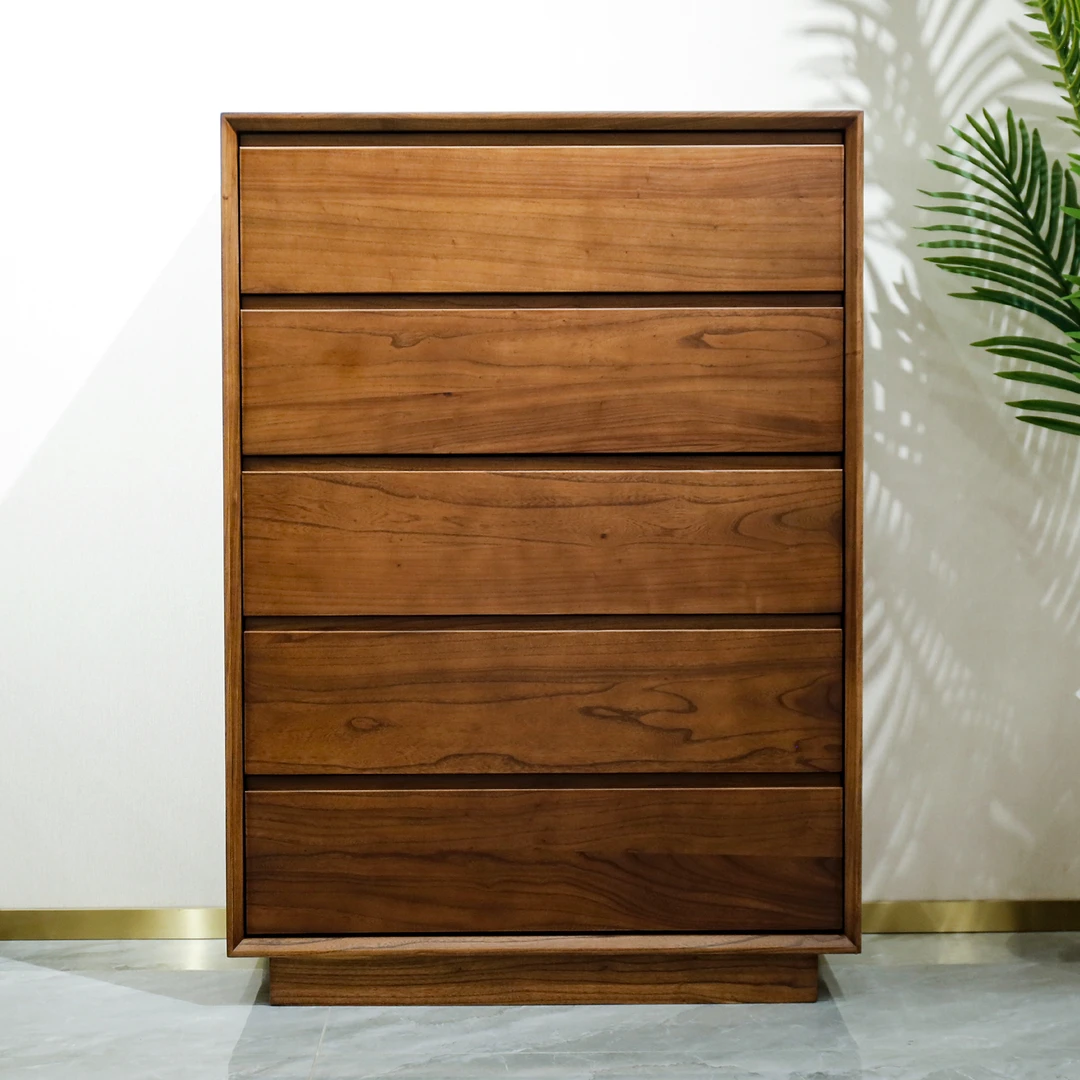 （大利家具）FW轻奢五斗柜黑胡桃木斗柜储物柜收纳柜