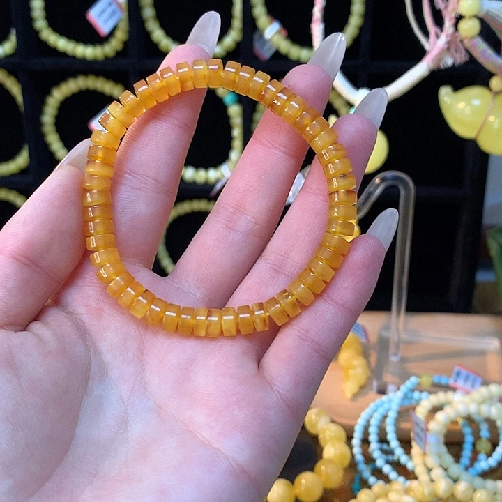 琥珀手链未镶嵌蜜蜡手串素圈