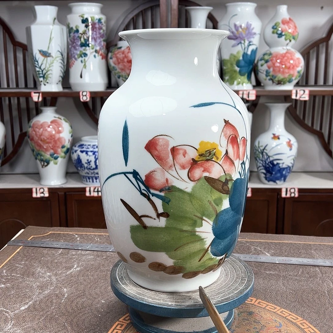 摆件景德镇陶瓷大冬荷花花