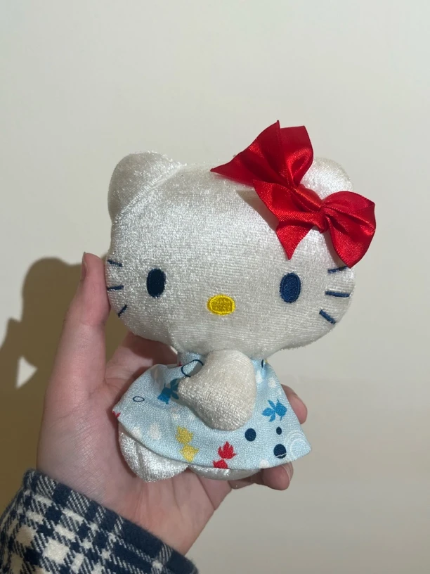 中古蓝色花纹裙Kitty挂件