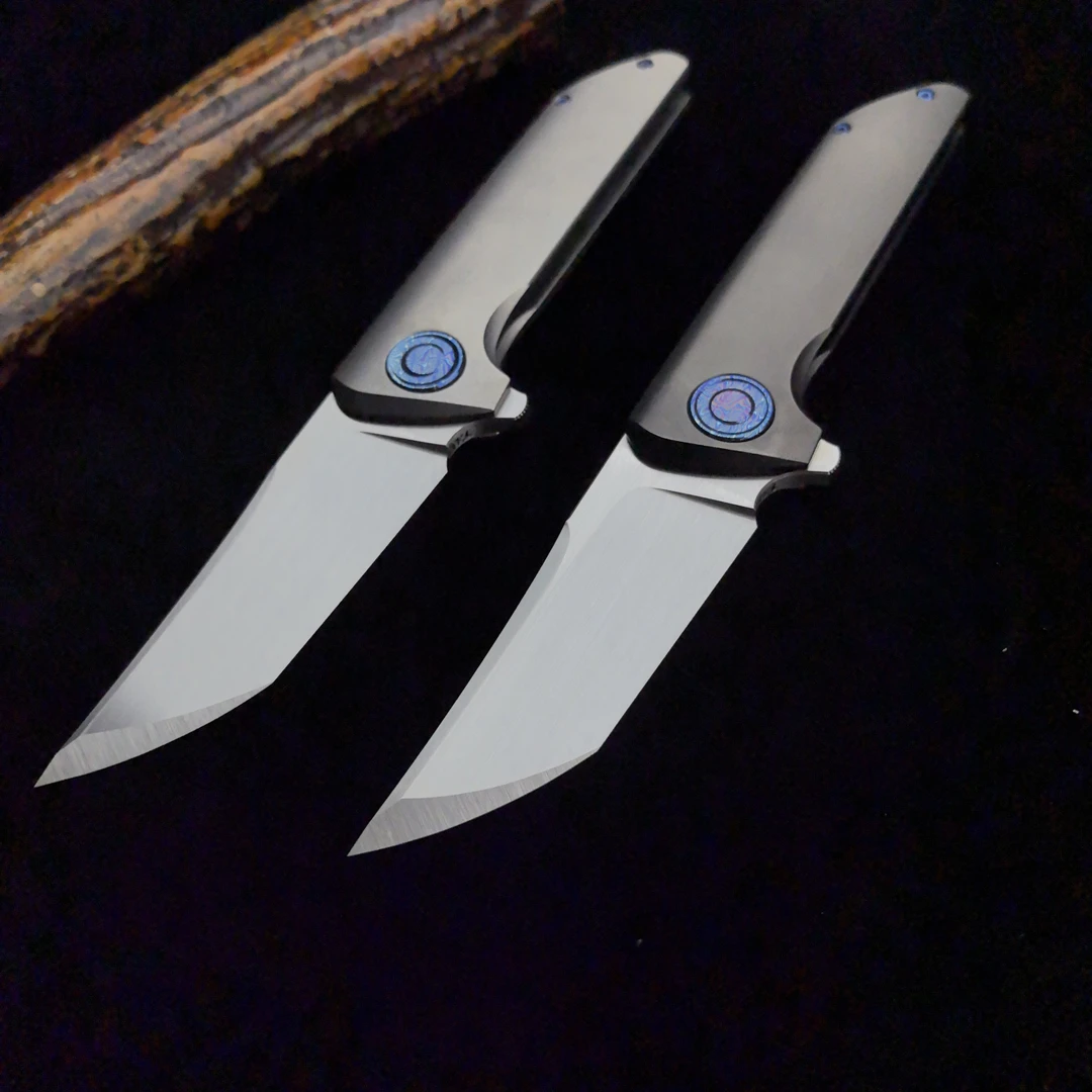 三之立天马老师浮光Vanax/s90v钛合金手柄家用花纹口袋刀手工