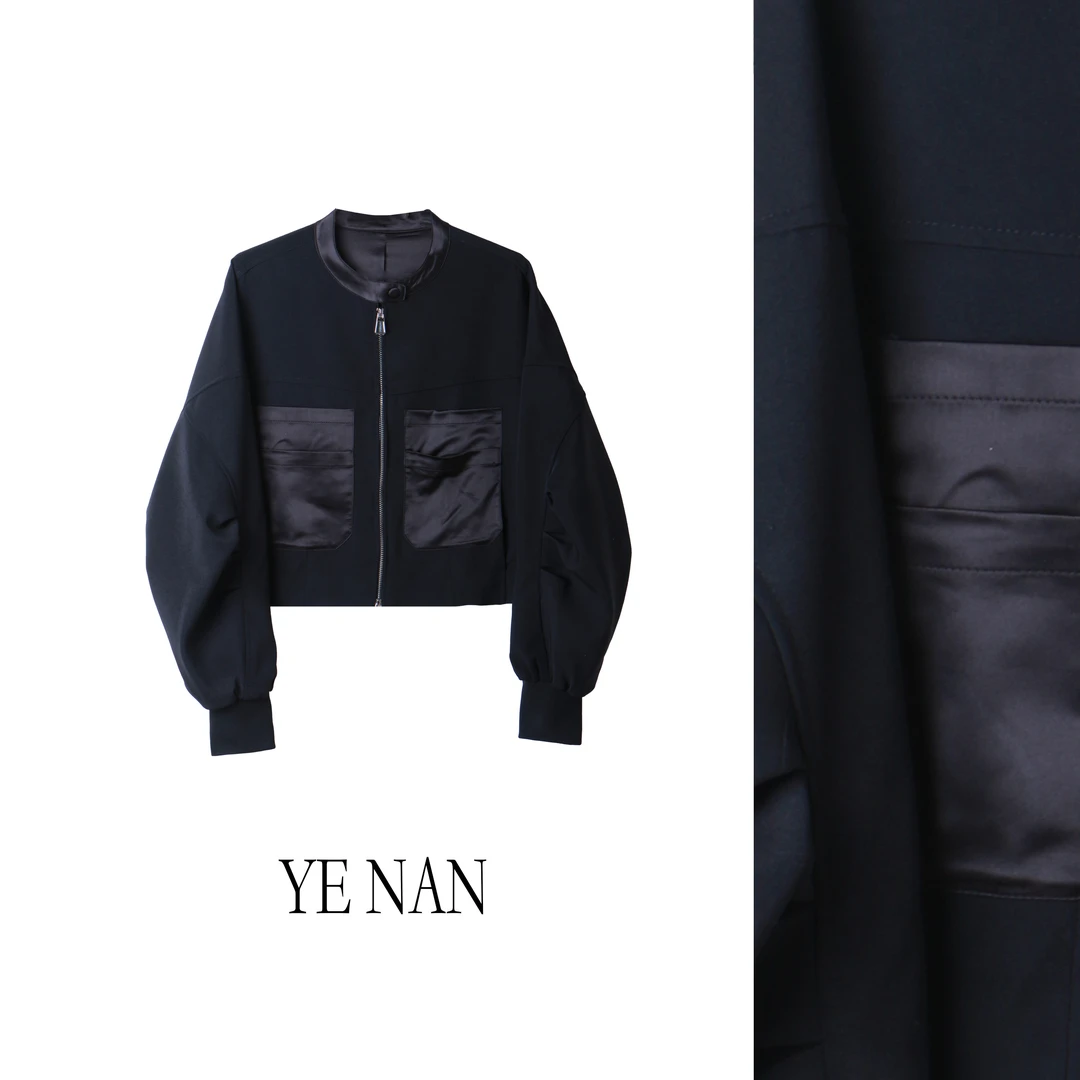 【西柚】欧韩春秋新款休闲百搭设计感立领小个子女夹克外套SY255