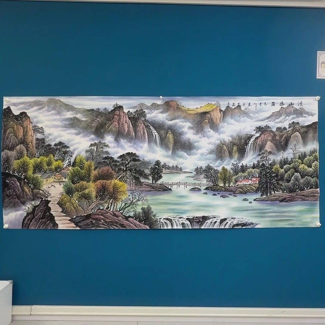 国画山水画溪山幽居手绘