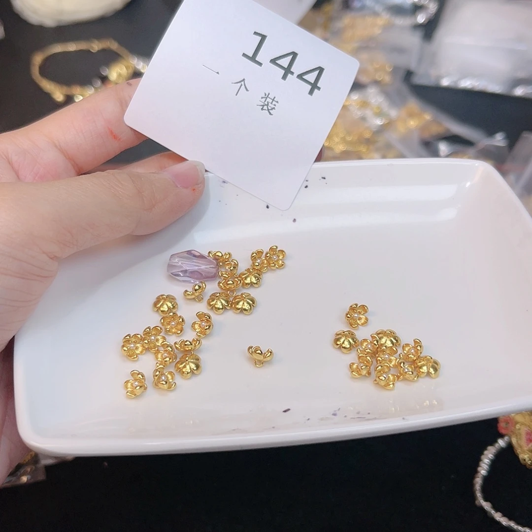 紫晶珠宝半成品银S925镀金镶嵌144