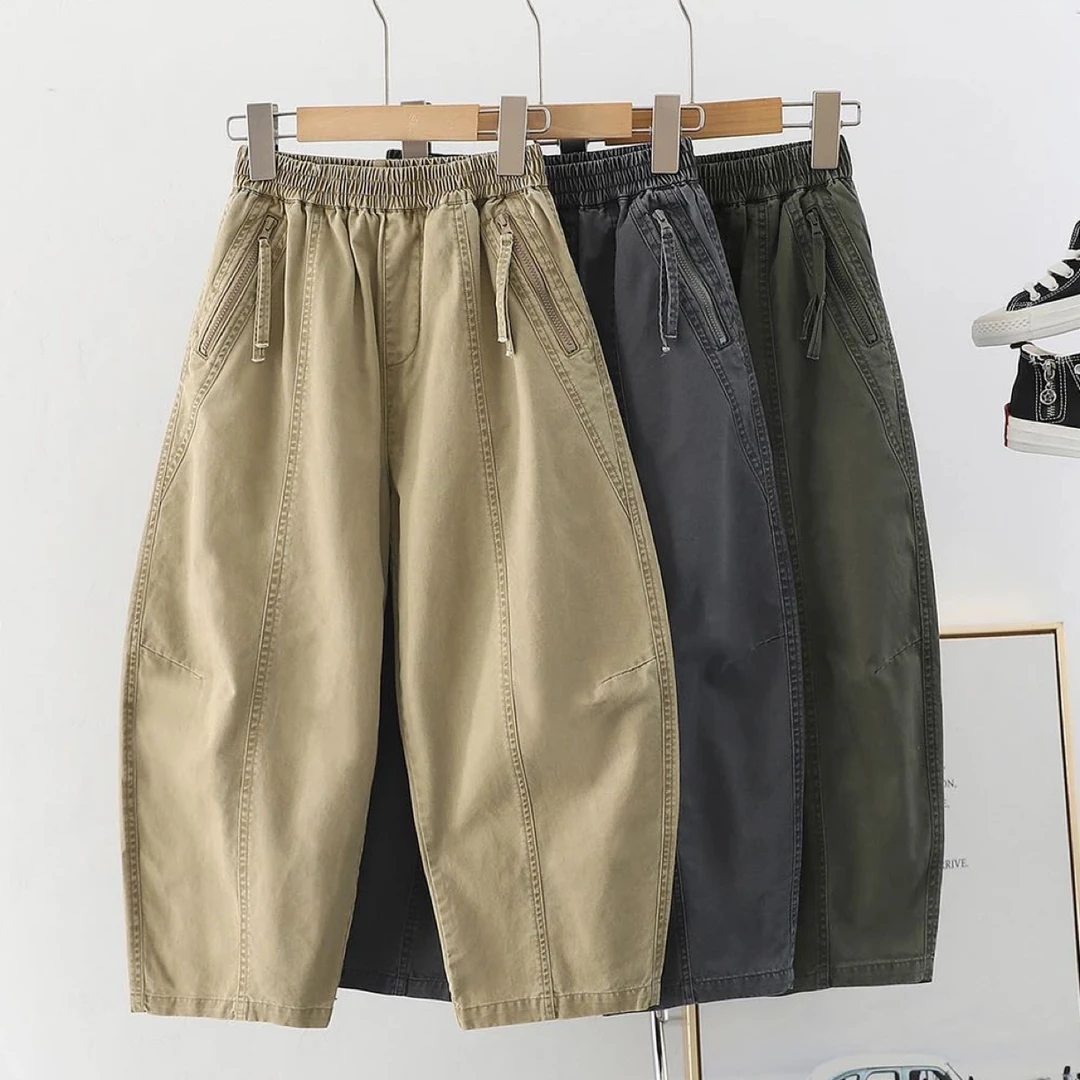 男童裤子儿童休闲裤纯棉2025新款中大童弯刀裤洋气男孩春秋款长裤