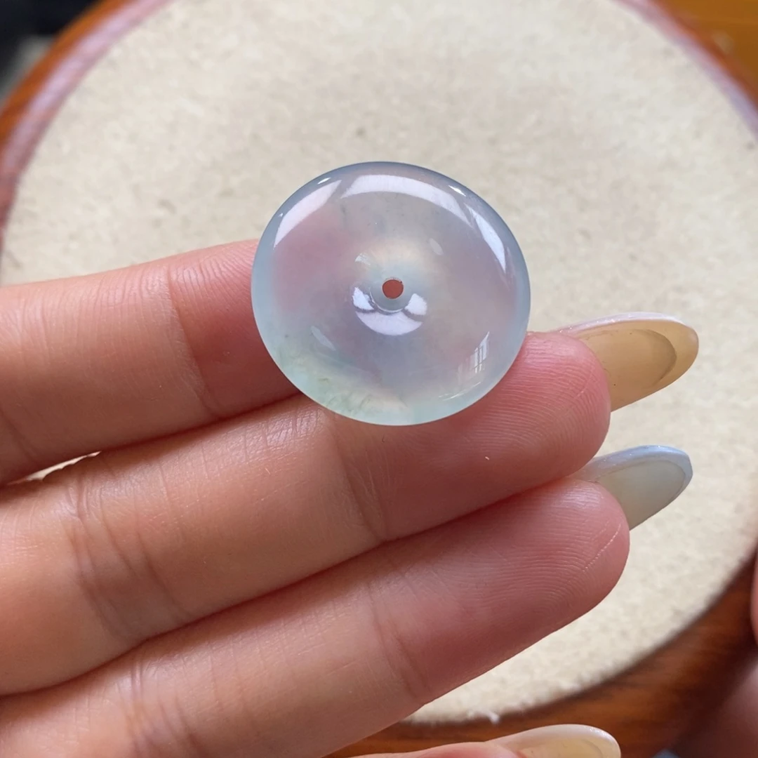 翡翠吊坠(不含链)未镶嵌翡翠天空蓝平安扣