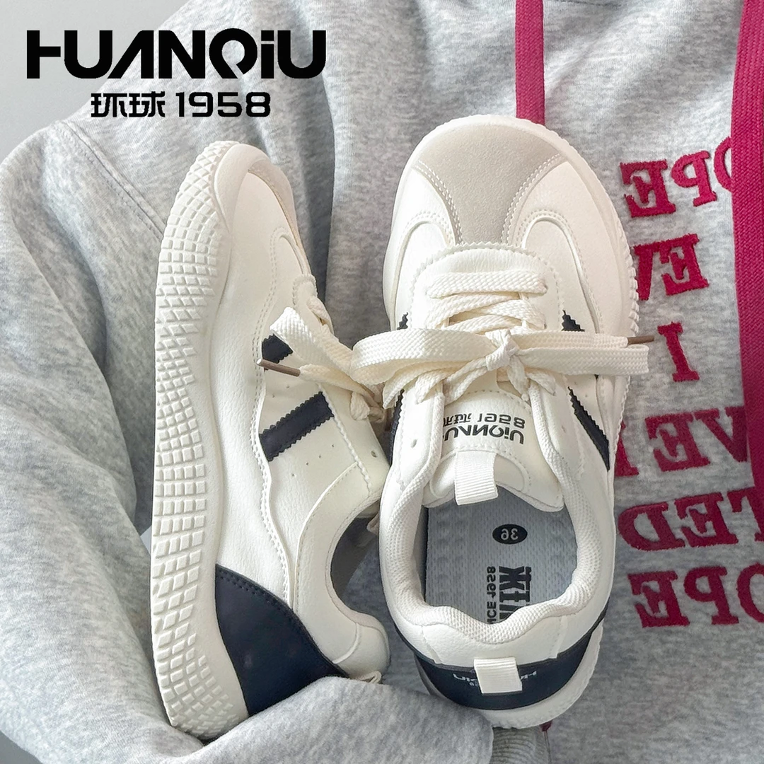 环球2025秋季新款时尚百搭运动休闲鞋潮流舒适轻便板鞋小白鞋女