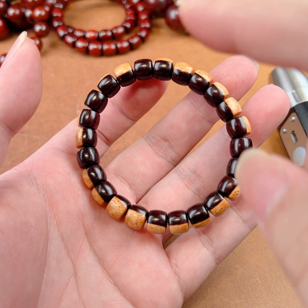 手串/手链小叶紫檀精挑白皮阴阳珠