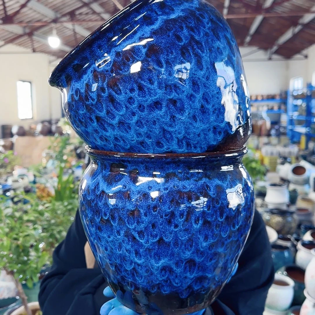 紫砂花盆高20口20