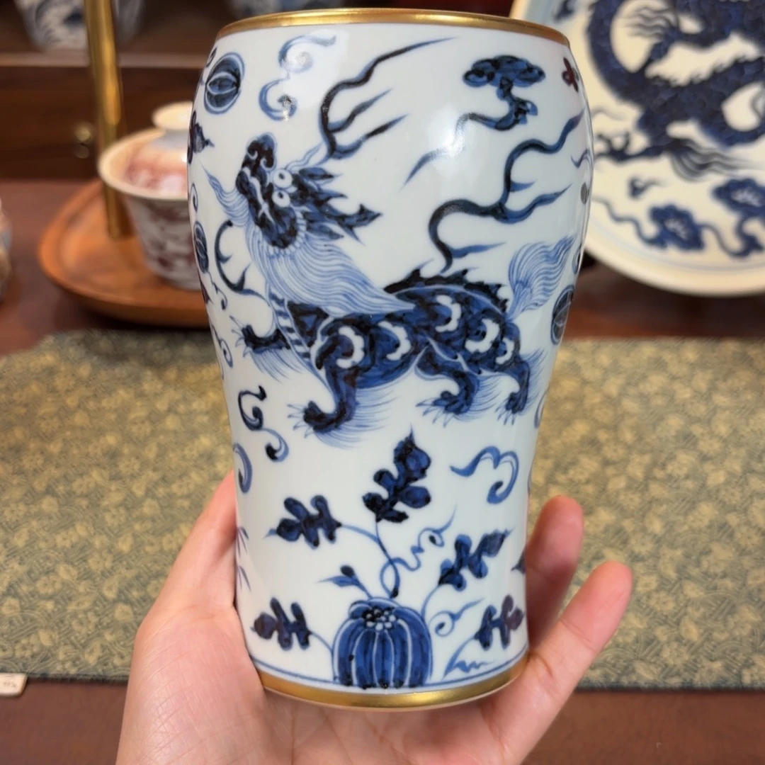 描金瑞兽大杯子博陵