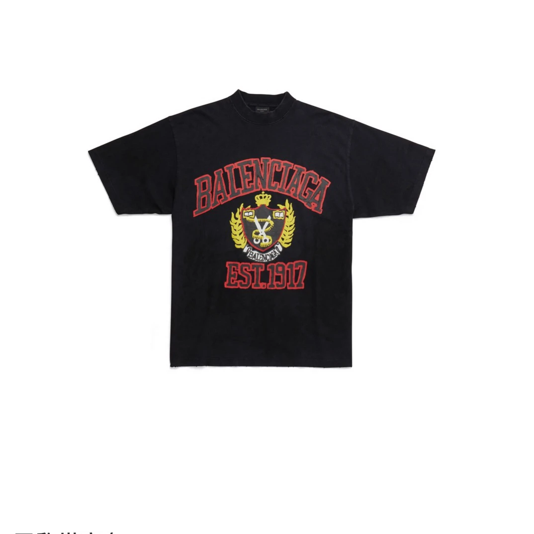 95新 Balenciaga/巴黎世家 jp916 017745 麦穗剪刀字母短袖 S码