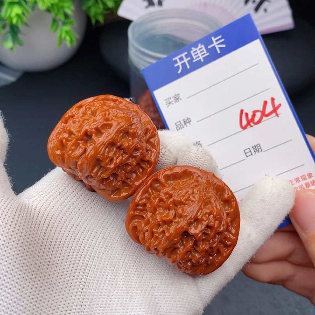 文玩核桃把件41红狮子404