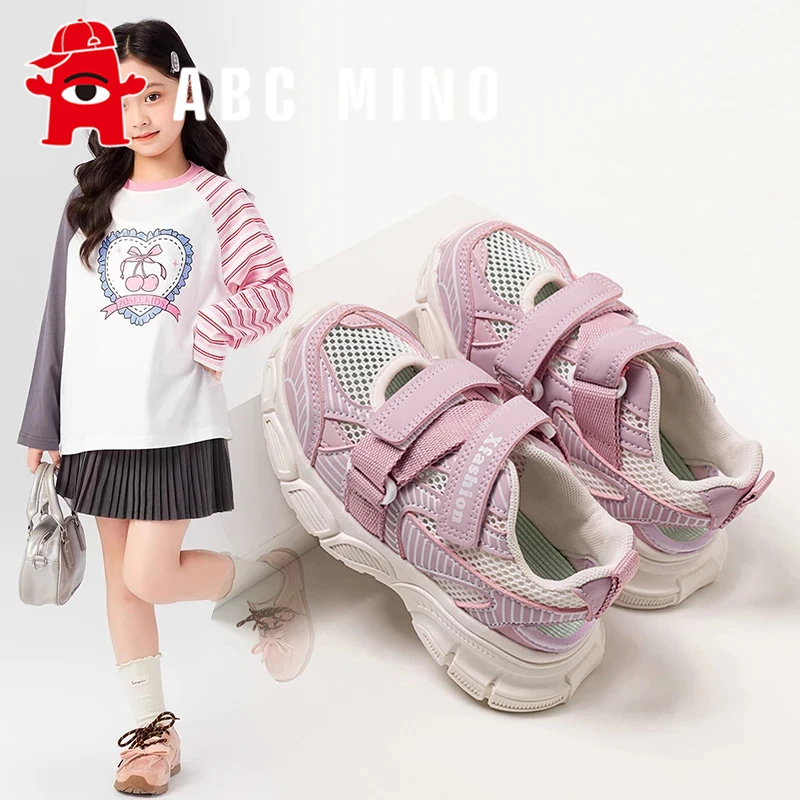 ABC MINO女童运动鞋2025夏季新款儿童透气鞋子女孩老爹鞋宝宝凉鞋
