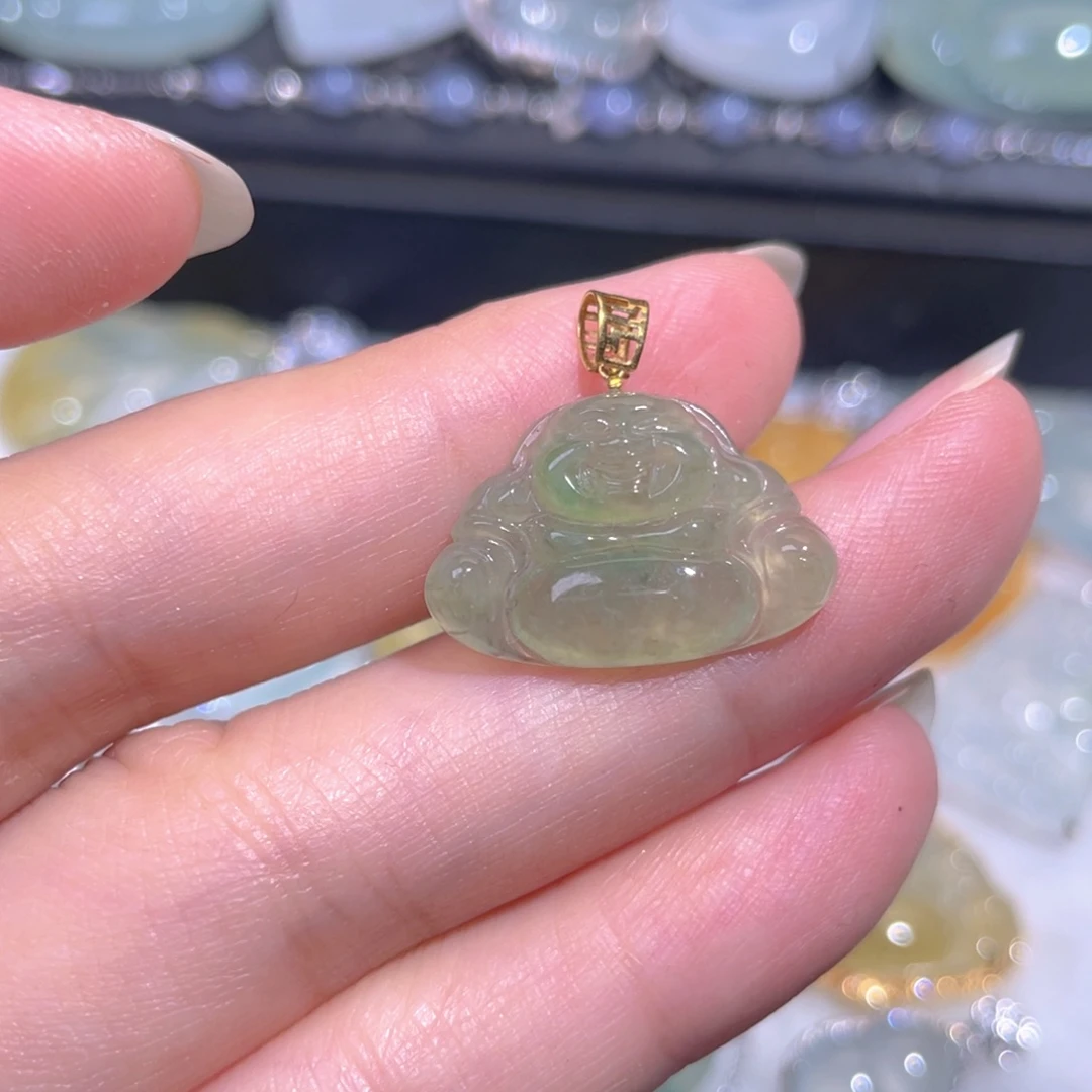 颈饰18K金镶嵌翡翠翡翠