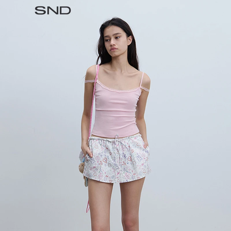 【SNDRARELY ALIKE 设计师品牌】SND SS25 LS带饰弹力修身吊带背心