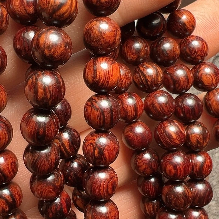 藤类海南红降花梨公0.8/108圆柱黑金爆满纹精品超一档