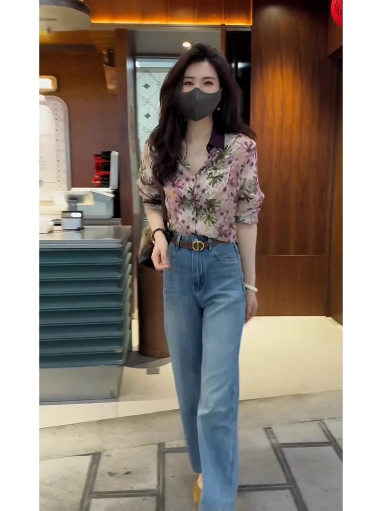 精致感时髦韩版花衬衫2025春季新款轻熟风碎花小衫显气质长袖上衣