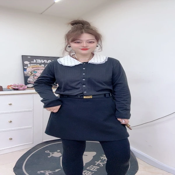 2455时尚韩版娃领体恤开衫