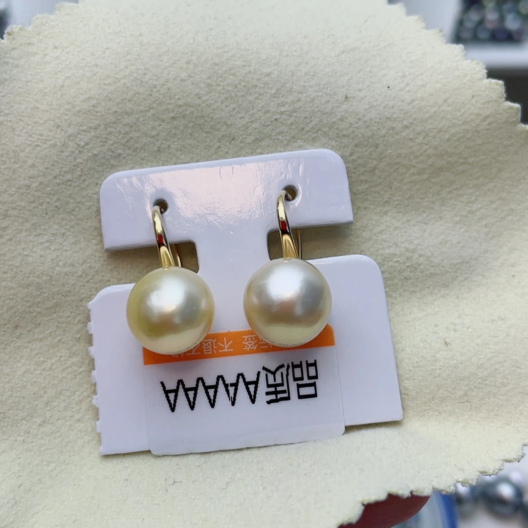 银S925镶嵌耳饰海水珍珠w64