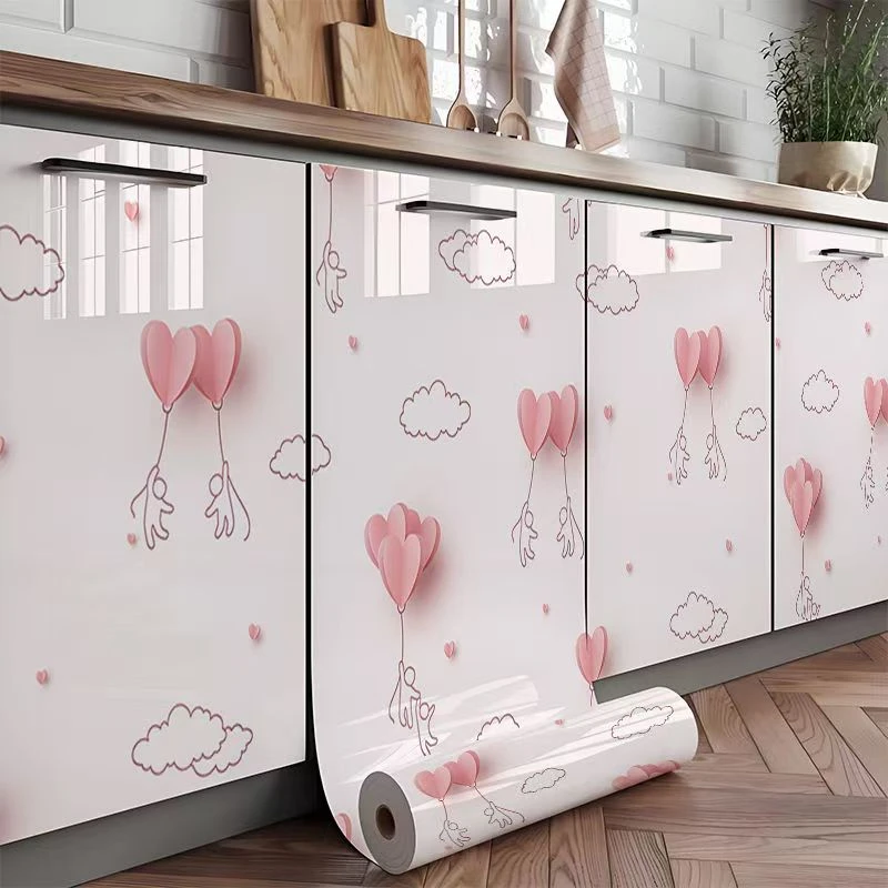 厨房防水防油加厚贴纸自粘耐高温翻新灶台橱柜墙纸墙壁铝箔耐磨贴