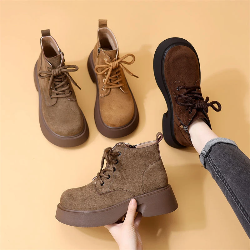 复古低帮英伦风马丁靴女2025秋冬新款百搭时尚防滑圆头美拉德短靴