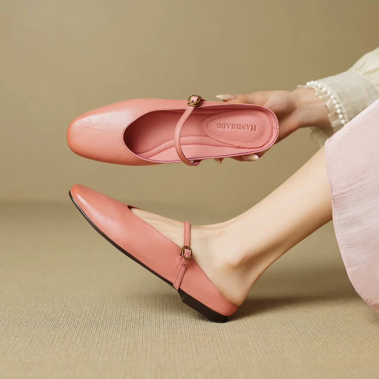 1cm 韩版简约百搭一字带包头拖春季法式气质舒适软底时尚包头拖鞋